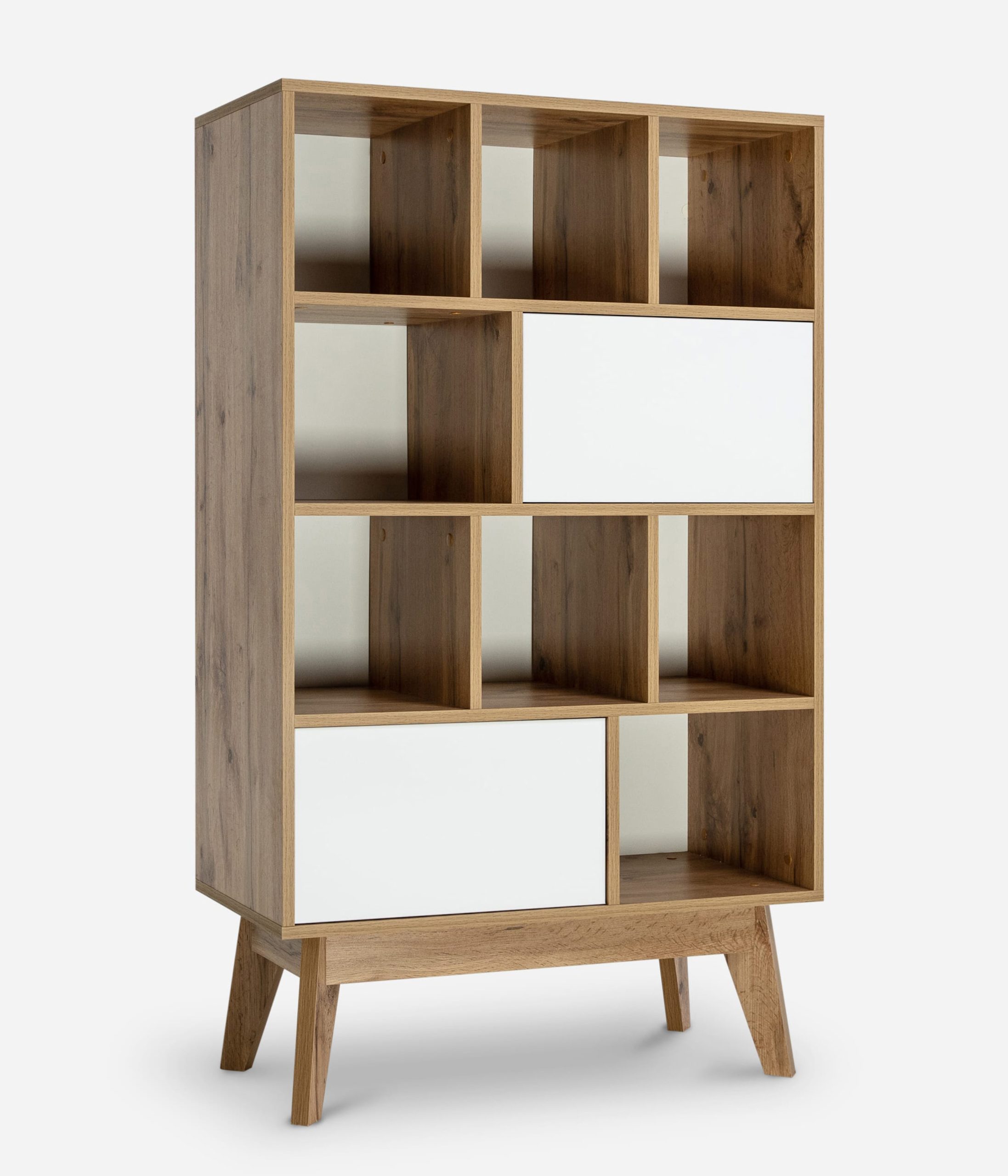 Tủ Đựng Giày Dép Gỗ Tự Nhiên Chân Cao Màu Sồi 4 Tầng